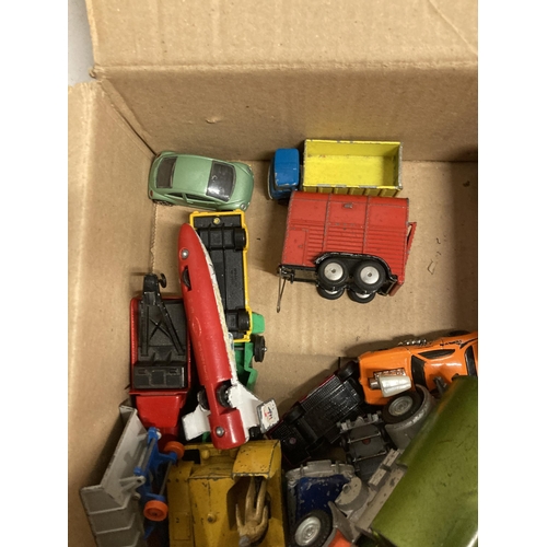 426 - A QUANTITY OF PLAY WORN VEHICLES TO INCLUDE CACRVANS,CARS,TRUCKS ETC - DINKY,CORGI ETC