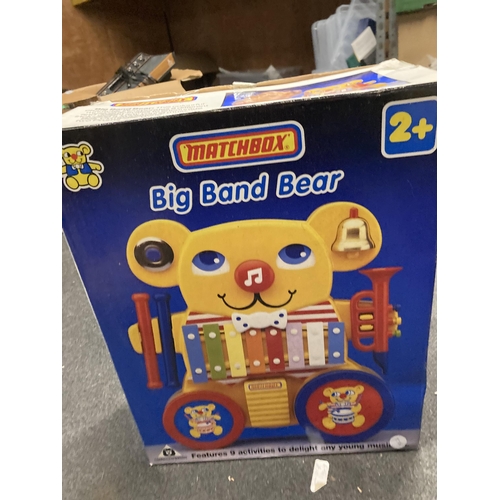 442 - FOUR TODDLER ACTIVITY TOYS TO INCLUDE MATCHBOX,ACTIVITY BEAR AND BIG BAND BEAR,ELC CHIME BEAR AND PL... 