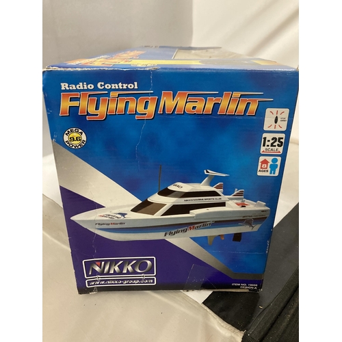 454 - A NIKKO RADIO CONTROLLED FLYING MARLIN BOAT AS NEW IN BOX