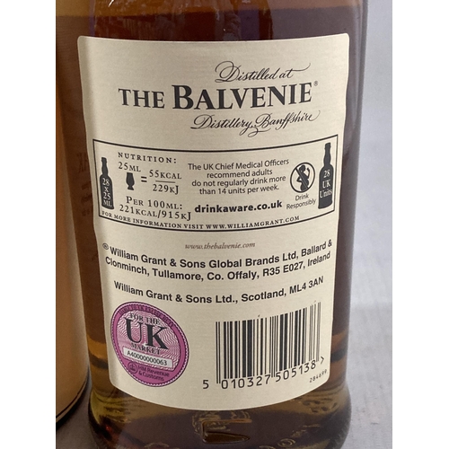 303 - A 12 YEAR OLD BOTTLE OF DOUBLEWOOD SINGLE MALT SCOTCH WHISKY DISTILLED AT THE BALVENIE - 70 CL IN PR... 