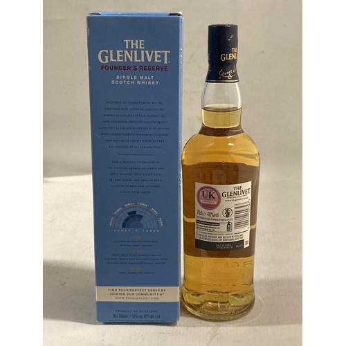 304 - A BOXED BOTTLE OF THE GLENLIVET FOUNDER'S RESERVE SINGLE MALT SCOTCH WHISKY - AMERICAN OAK SELECTION... 