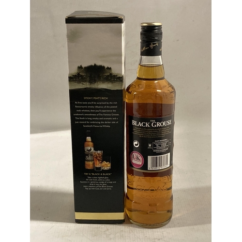 307 - A BOXED BOTTLE OF THE BLACK GROUSE BLENDED SCOTCH WHISKY - 70 CL