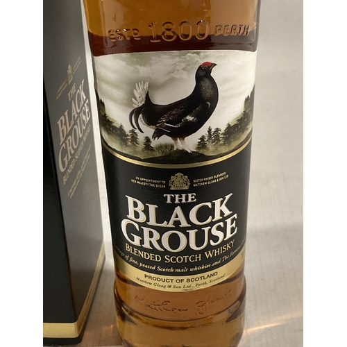 307 - A BOXED BOTTLE OF THE BLACK GROUSE BLENDED SCOTCH WHISKY - 70 CL