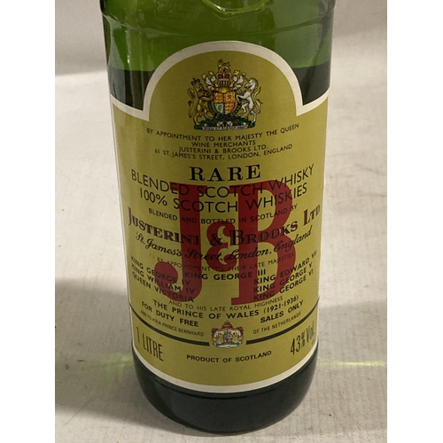 308 - A RARE BOTTLE OF J & B BLENDED SCOTCH WHISKY - 1 LITRE