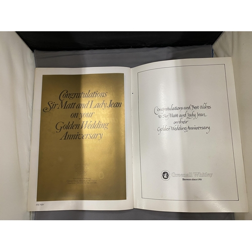 2 - A SIGNED GOLDEN WEDDING ANNIVERSAY BOOKLET FOR SIR MATT BUSBY AND LADY JEAN BUSBY 1931 - 1981 FROM T... 