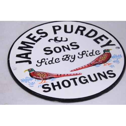 67 - A CAST JAMES PURDEY AND SONS SHOTGUN SIGN