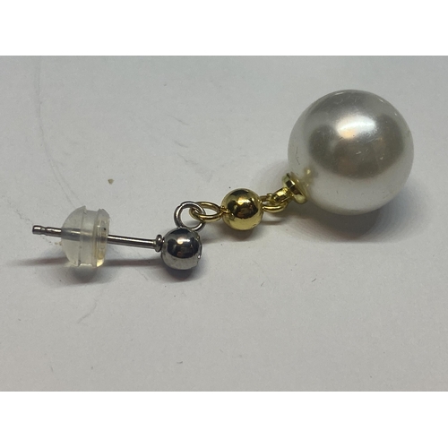 631 - TWO PAIRS OF PEARL STYLE DROP EARRINGS