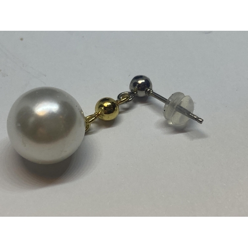 631 - TWO PAIRS OF PEARL STYLE DROP EARRINGS