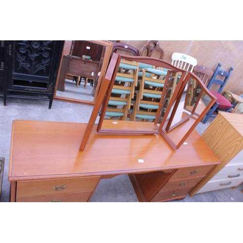 3033 - A STAG TWIN-PEDESTAL DRESSING TABLE - 63