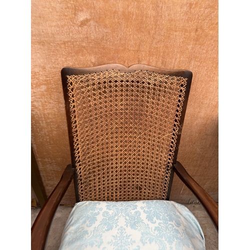 3044 - A MID 20TH CENTURY LOW CHAIR WITH SPLIT CANE BACK