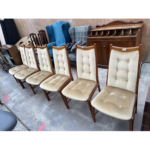 3060 - A SET OF SIX RETRO TEAK MCINTOSH DINING CHAIRS