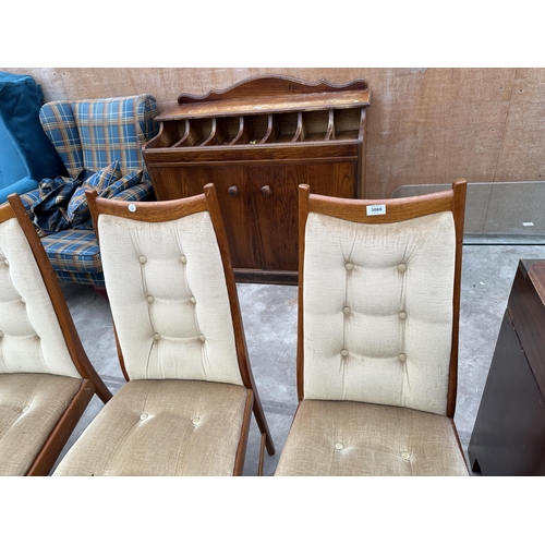 3060 - A SET OF SIX RETRO TEAK MCINTOSH DINING CHAIRS