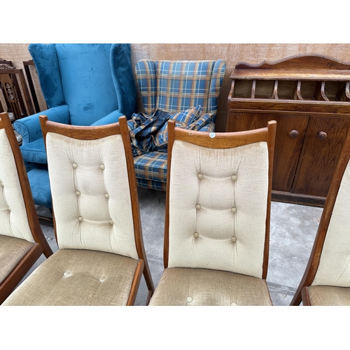 3060 - A SET OF SIX RETRO TEAK MCINTOSH DINING CHAIRS