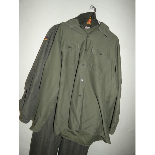 308 - A VINTAGE GERMAN FLYING SUIT BY KOHLER AND TWO SHIRTS