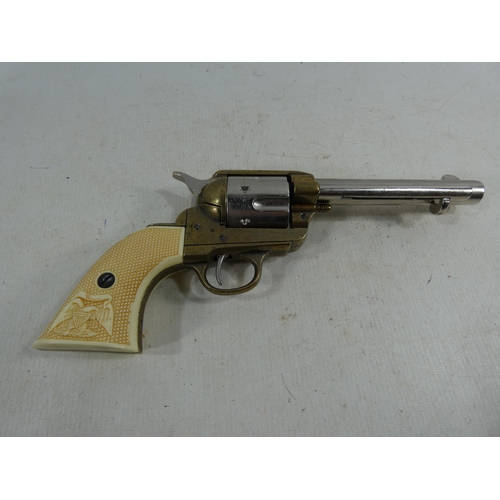 327 - A DENIX NON FIRING SIX SHOT COLT REVOLVER, 14CM BARREL, LENGTH 28CM