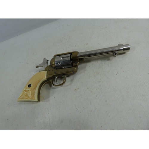 327 - A DENIX NON FIRING SIX SHOT COLT REVOLVER, 14CM BARREL, LENGTH 28CM