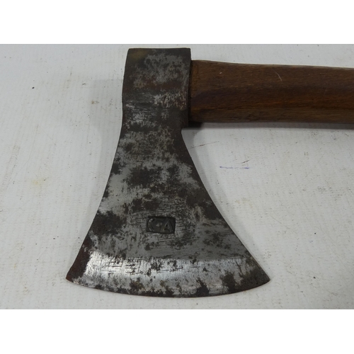 340 - A VINTAGE BOARDING TYPE AXE, LENGTH 48.5CM