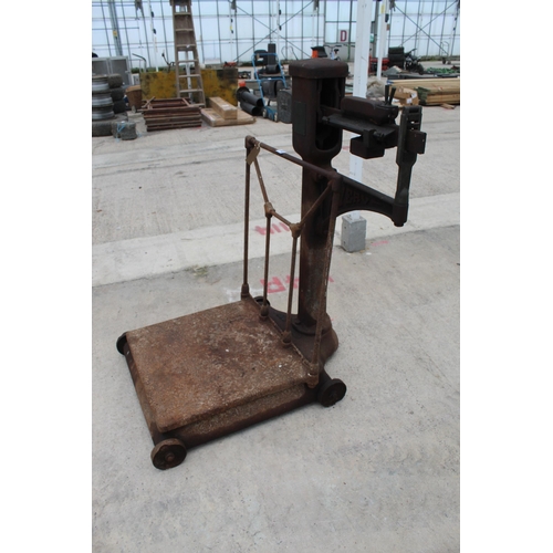 102 - VINTAGE PLATFORM SCALES IN GOOD ORDER + VAT