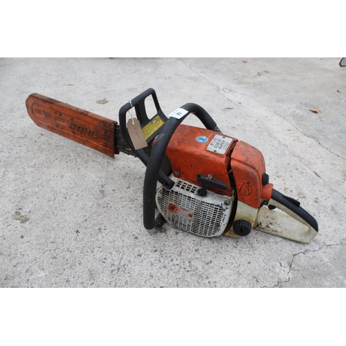 14 - STIHL 038 AV CHAINSAW  NO VAT