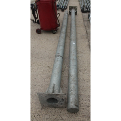 1429 - 2 GALVANISED GATE POST NO VAT