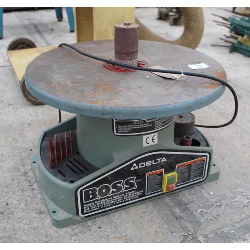 19 - DELTA BOSS BOBBIN SANDER IN WORKING ORDER  NO VAT