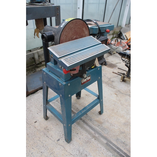 20 - CLARKE BELT SANDER AND GRINDER 240V  IN WORKING ORDER  NO VAT