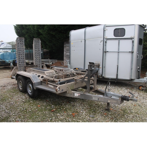 225 - A BRIAN JAMES 9FT x 4FT TWIN AXLE PLANT TRAILER WITH DIGADOC, VENDOR STATES IT HAS HAD NEW BRAKES, A... 