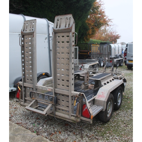 225 - A BRIAN JAMES 9FT x 4FT TWIN AXLE PLANT TRAILER WITH DIGADOC, VENDOR STATES IT HAS HAD NEW BRAKES, A... 