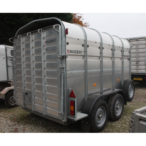 226 - A 2022 NUGENTS 3500KG TWIN AXLE LIVESTOCK TRAILER WITH LED LIGHTS AND A CATTLE DIVISION GATE + VAT