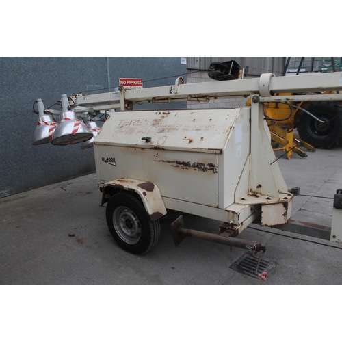 234 - A TEREX RL4000 PONTOON LIGHTING RIG WITH KUBOTA 3 CYLINDER ENGINE, BRAND NEW BATTERY, TWO NEW TYRES ... 