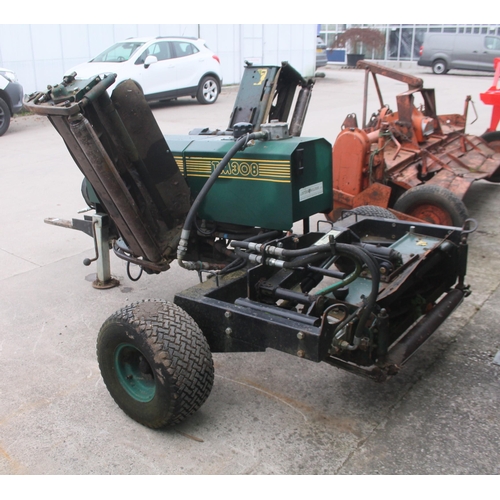 264 - A BEAVER TM308 TRAILED GANG MOWER BELIEVED IN GOOD WORKING ORDER BUT NO WARRANTY +VAT