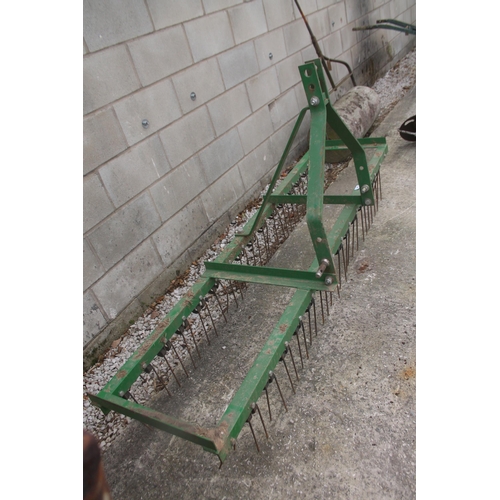 295 - A SMALL SET OF THREE POINT LINKAGE SPRING TINE HARROWS +VAT