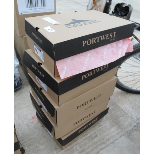 371 - 5 BOXES OF PORTWELL RED SAFETY TRAINERS SIZE  11  NO  VAT