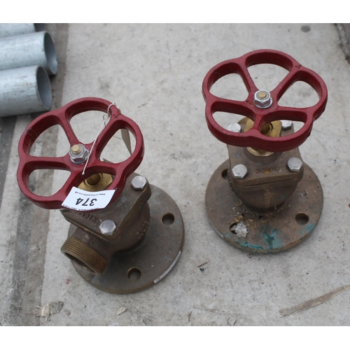 374 - 2 LARGE GUN METAL VALVES NO VAT