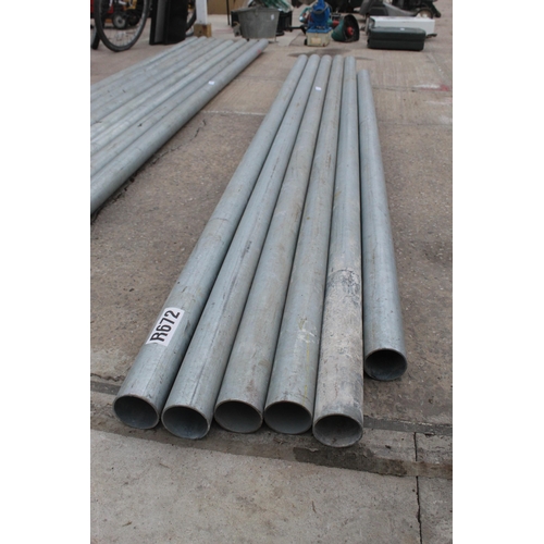 377 - 6 STEEL POLES 10' LONG NO VAT