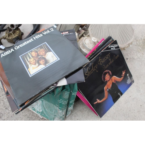 384 - BOX OF MIXED ITEMS INCLUDING LPS  NO VAT