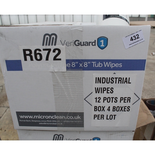 432 - 4 BOXES OF WIPES  NO VAT