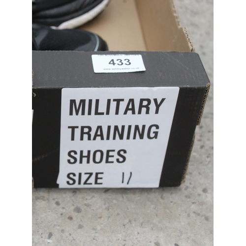 433 - 6 PAIRS OF MILITARY TRAINERS SIZE 11  NO VAT