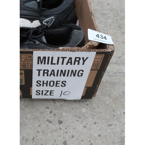 434 - 15 PAIRS OF MILITARY TRAINERS SIZE 10  NO VAT