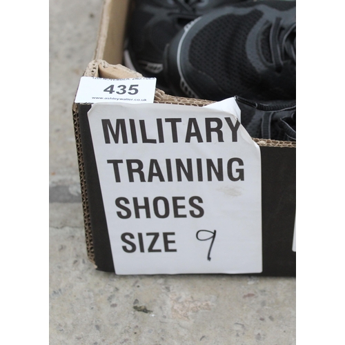 435 - 10 PAIRS OF MILITARY TRAINERS SIZE 9  NO VAT