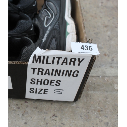 436 - 4 PAIRS OF MILITARY TRAINERS SIZE 8 NO VAT