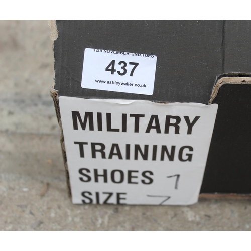 437 - 6 PAIRS OF MILITARY TRAINERS SIZE 7 NO VAT