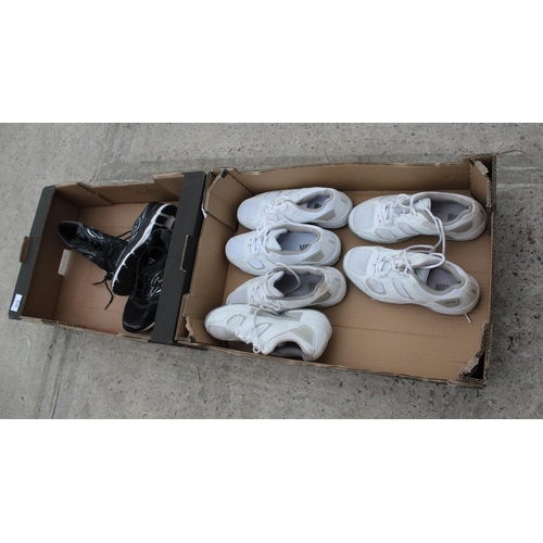 438 - 5 PAIRS OF MILITARY TRAINERS SIZE 6 NO VAT