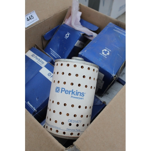 445 - MIXED BOX OF PERKINS FILTERS  + VAT