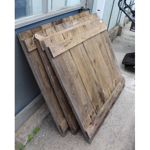 52 - 3 WOODEN GARDEN GATES 3 FT X 3 FT  NO VAT