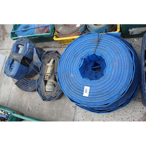 551 - 6 LENGTHS OF HOSE AND COUPLINGS 3