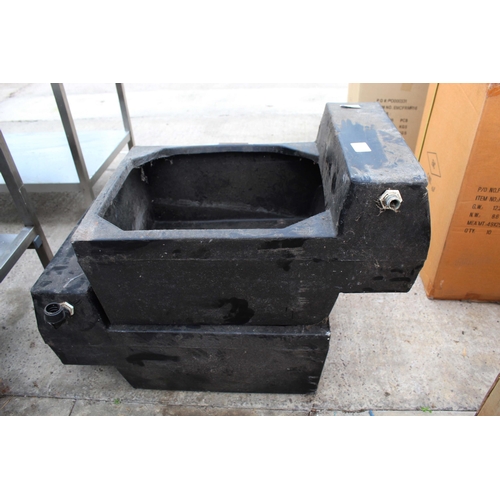 569 - TWO PLASTIC WATER TROUGHS  NO VAT