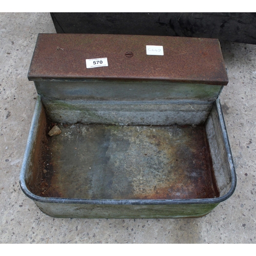 570 - GALVANIZED WATER TROUGH  NO VAT