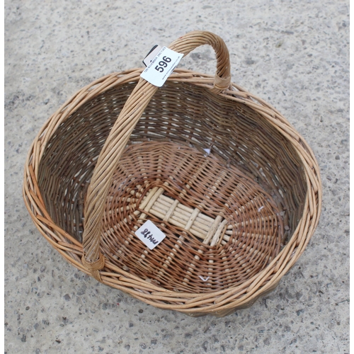 596 - WICKER BASKET  NO VAT