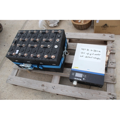 600 - 48V200AH LITHIUM ION BATTERY WITH 48V 5KW 230V 0=OFF GRID INVERTER - DRY STORED - PLUS VAT